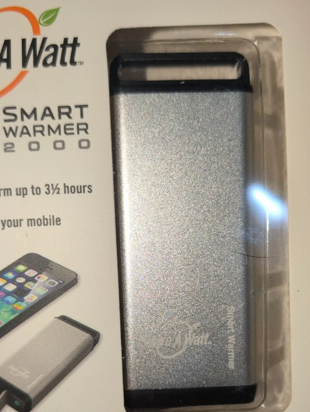 Smart Warmer 2000 Portable Hand Warmer & Charger - Silver